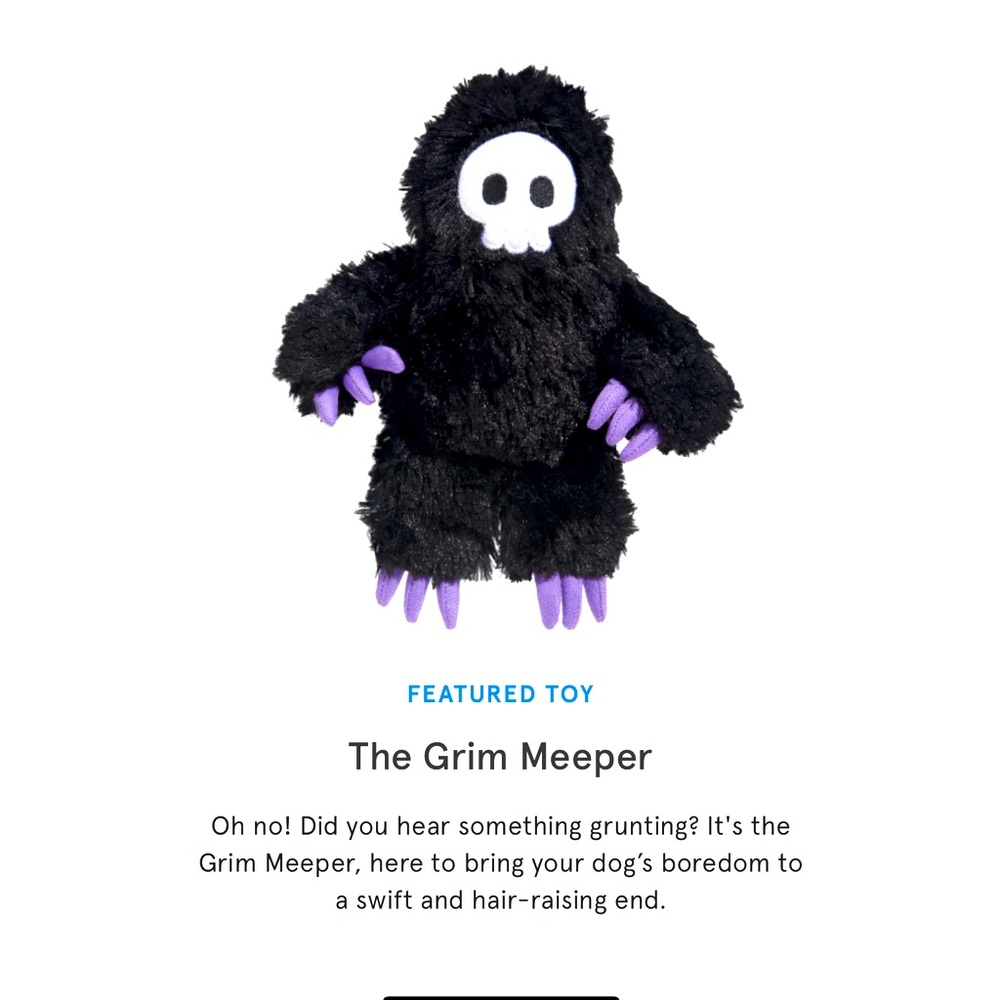 NWT Grim Reaper plushie for dogs. New unused